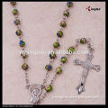 8mm green round cloisonne catholic small rosary neckalce jewelry
